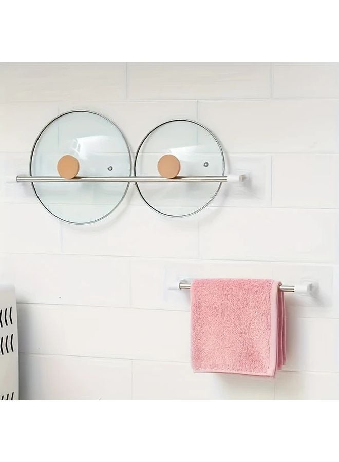 2 Layer Wall Mounted Foldable Stainless Steel Rotating Towel Rack No Drill Installation Space Saving - Image 4